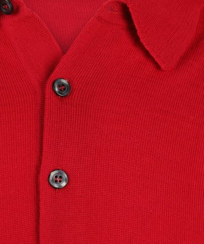 Polo-Pullover aus Merinowolle | Rot