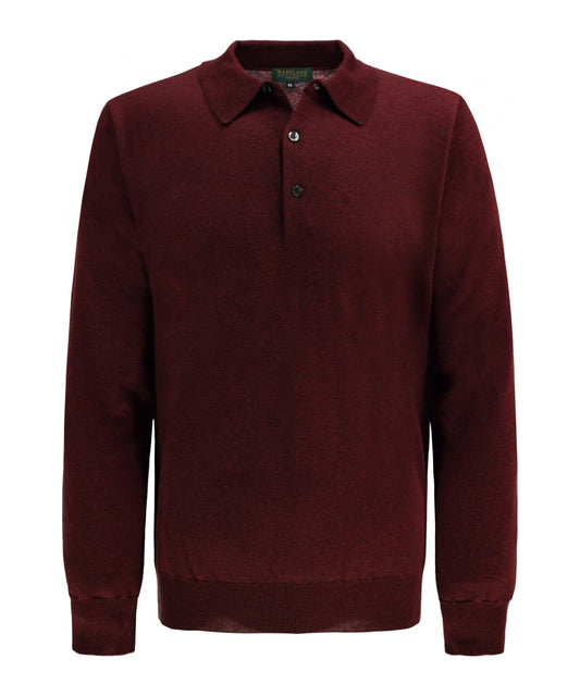 Merino Polo Pullover | Bordeaux