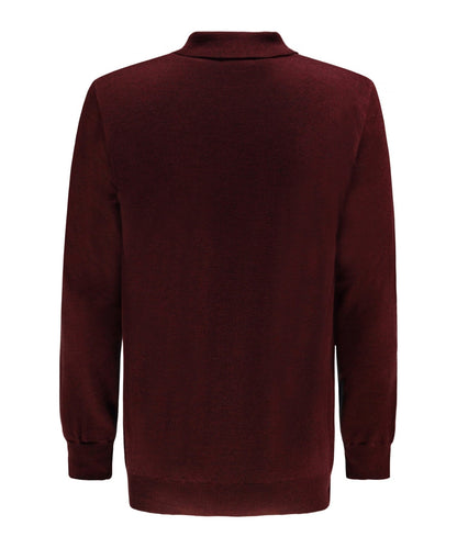 Pullover polo merino wool | Bordeaux