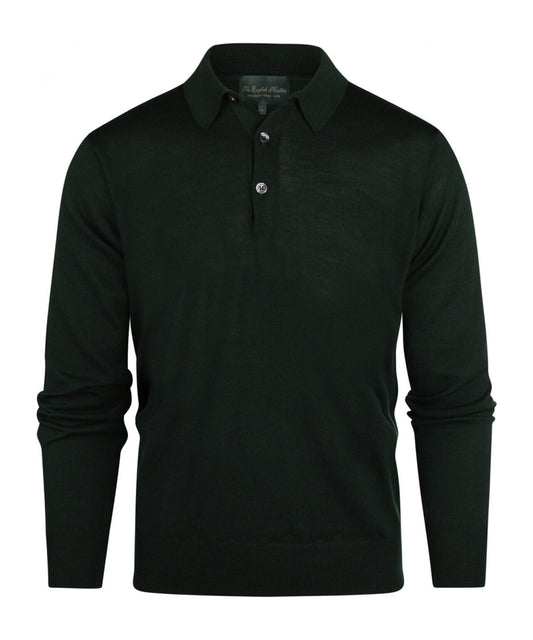 Merino Polo Pullover | Fles Groen