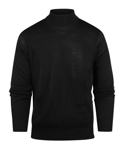 Schildkrötenpullover aus Merinowolle | Schwarz