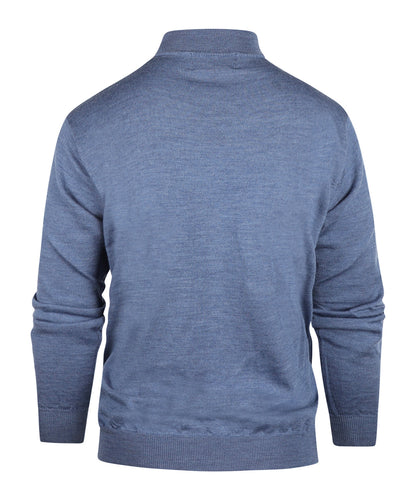 Schildkrötenpullover aus Merinowolle | Blau-Mix