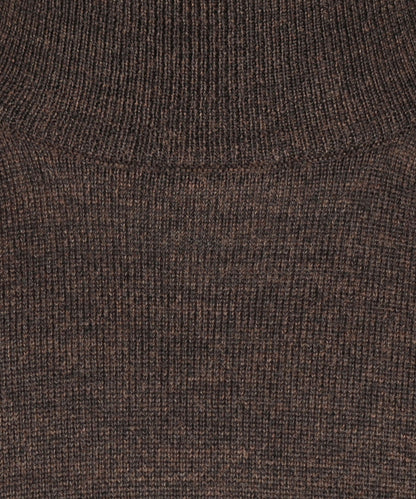 Schildkrötenpullover aus Merinowolle | Dunkelbraun
