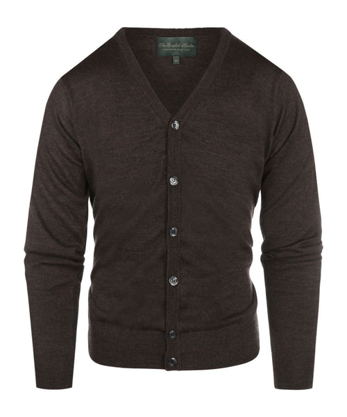 Knoop Vest fijn Merinowol | Donker Bruin