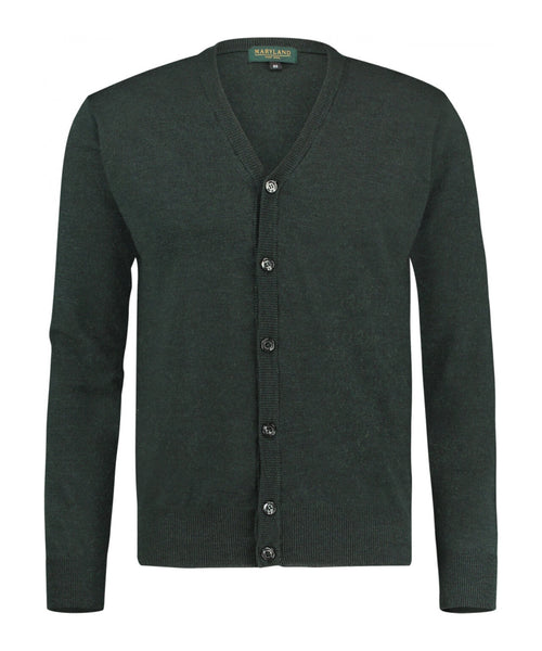 Knoop Vest fijn Merinowol | Donker Groen