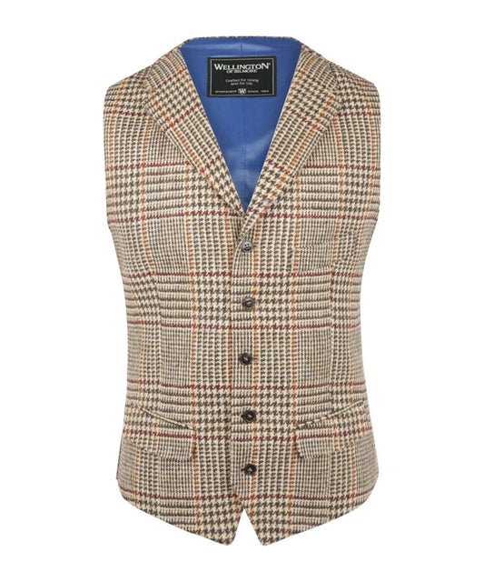 Gilet | Bruin melange houndstooth
