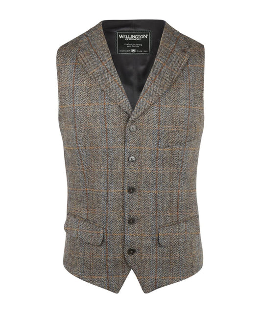 Gilet | Groen/Bruin melange ruit