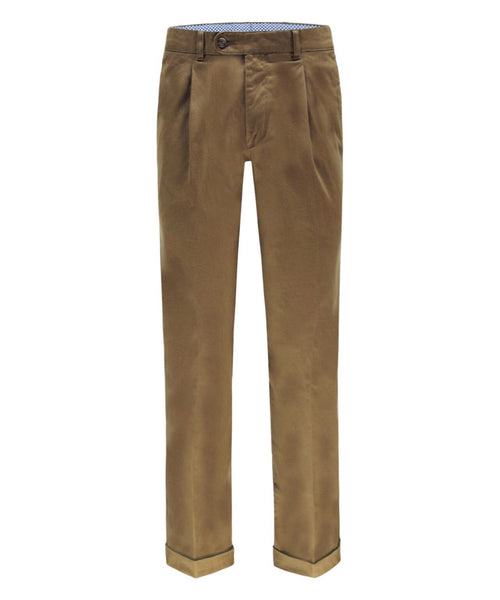Pantalon Blackpool Bandplooi met Omslag | Bruin