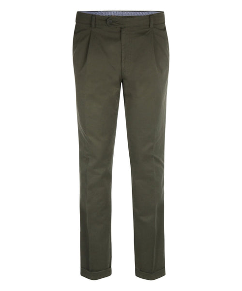 Pantalon Blackpool Bandplooi met Omslag | Groen