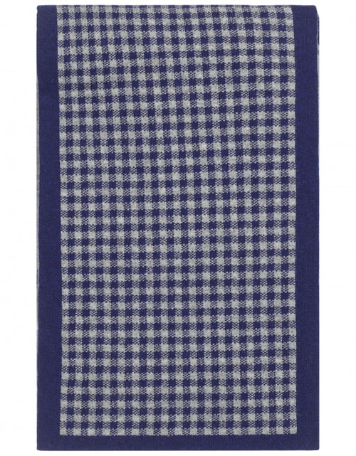 Sjaal Geelong Check Lamswol | Blauw