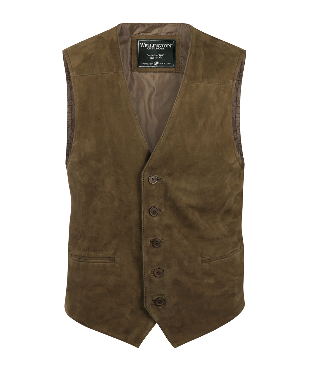 Gilet Leer | Olijf