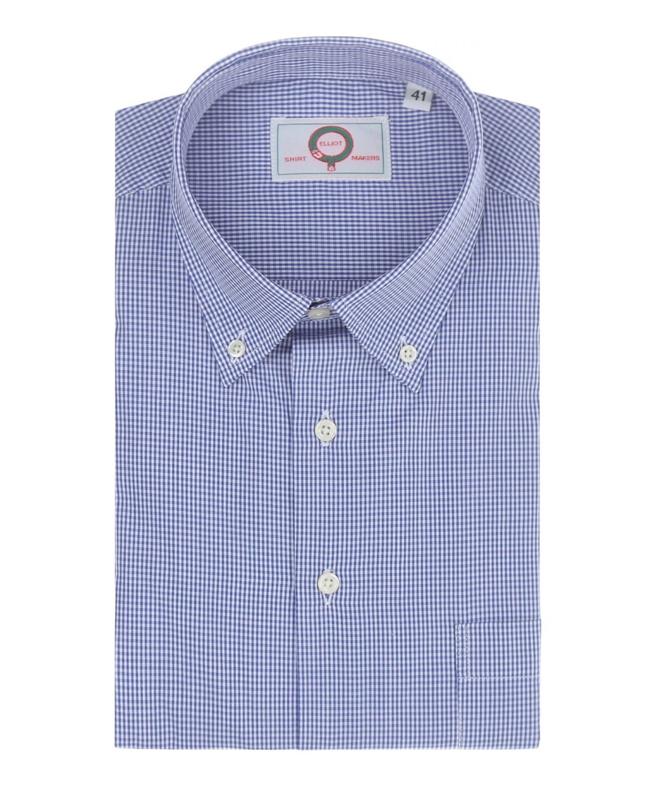 Shirt Button Down | Blauw Ruit Fijn