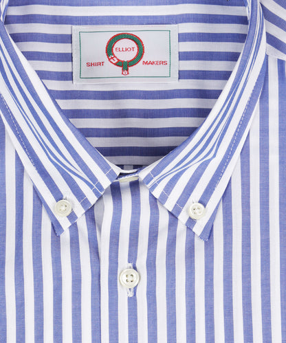Shirt Button Down | Blauw Streep Breed