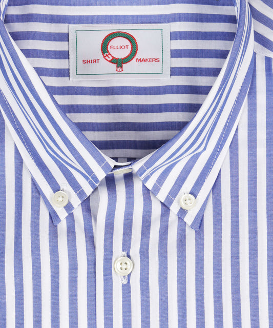 Shirt Button Down | Blauw Streep Breed