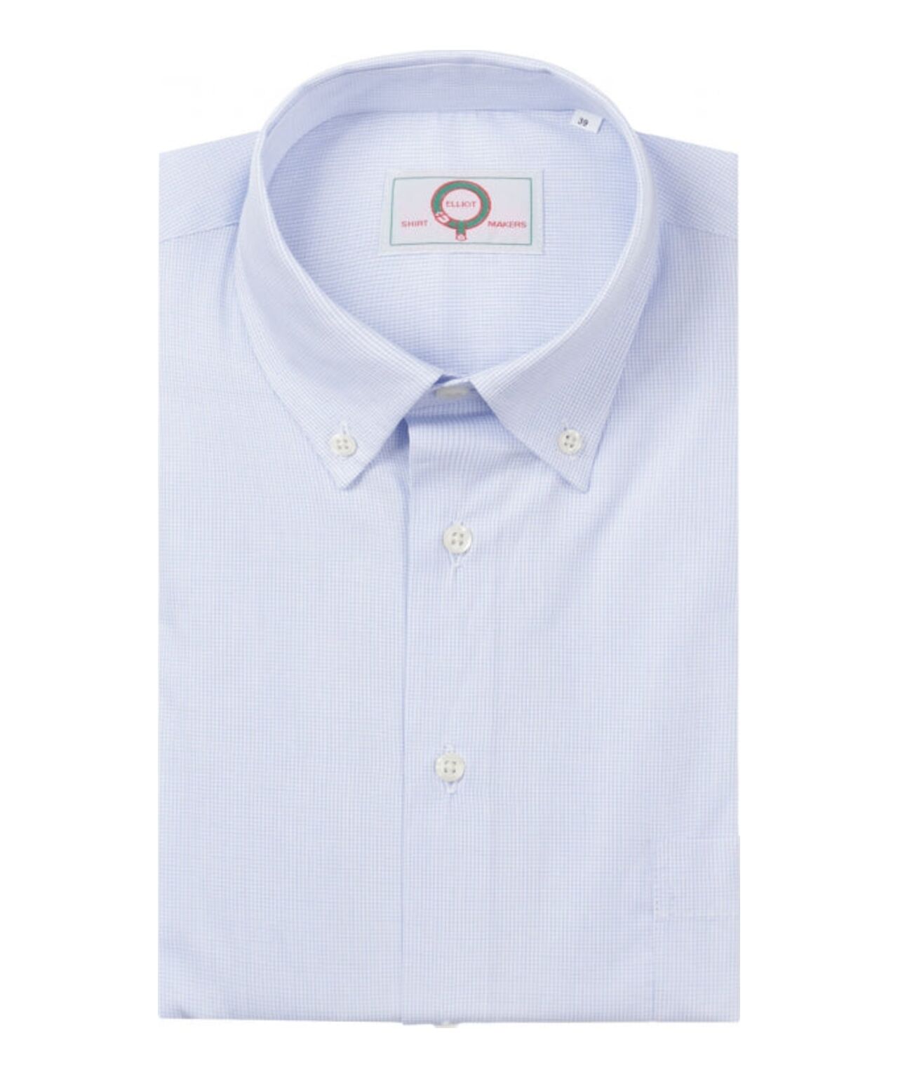 Shirt Button Down | Licht Blauw Ruit Micro