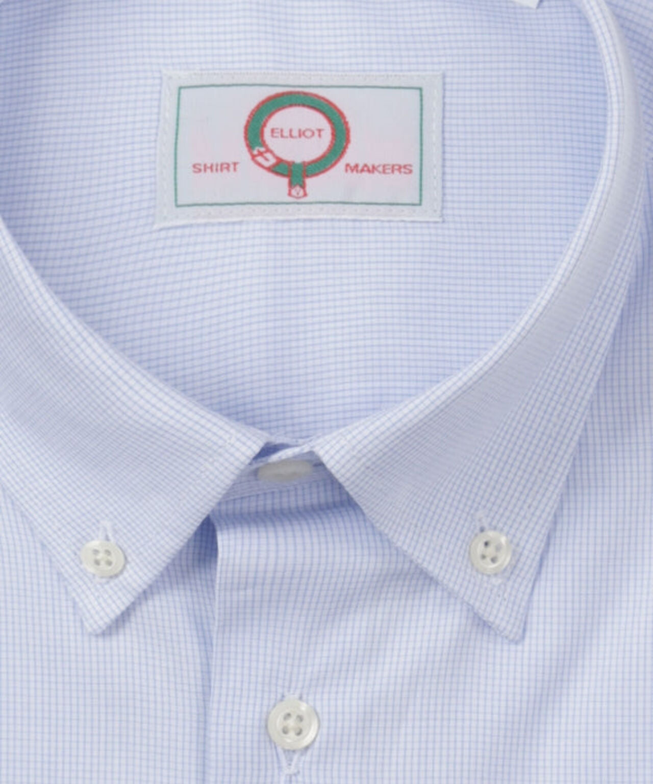Shirt Button Down | Licht Blauw Ruit Micro
