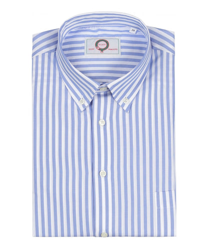 Shirt Button Down | Licht Blauw Streep Breed