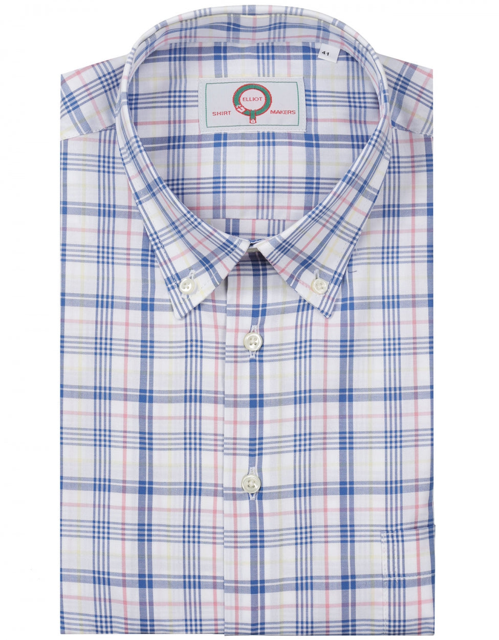 Shirt Button Down | Blauw Roze Multi Ruit
