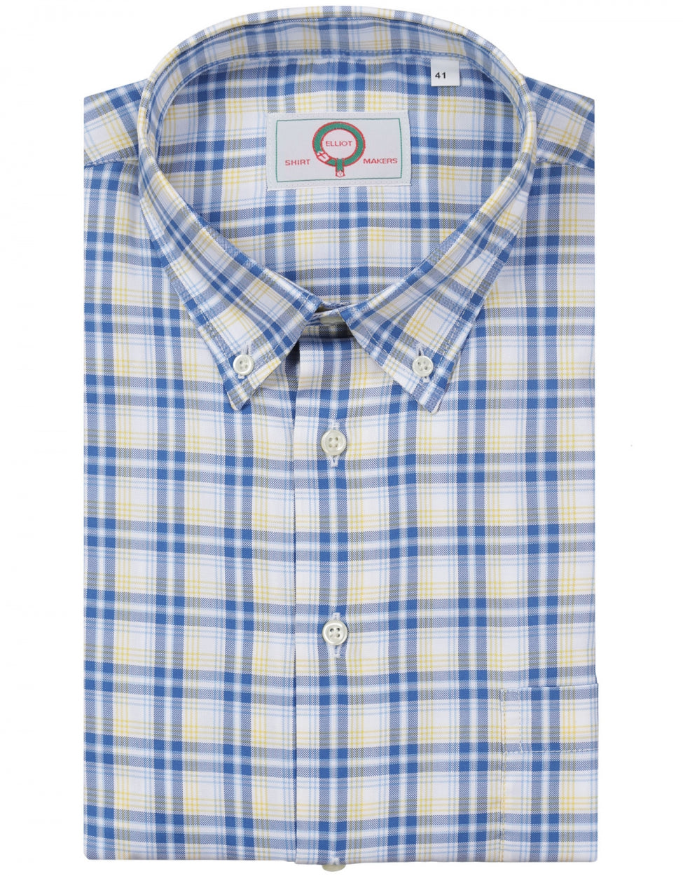 Shirt Button Down | Blauw Geel Multi Ruit