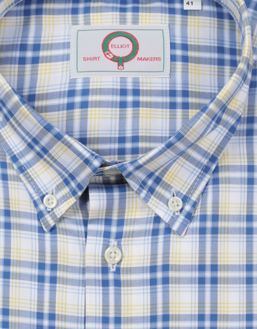 Shirt Button Down | Blauw Geel Multi Ruit