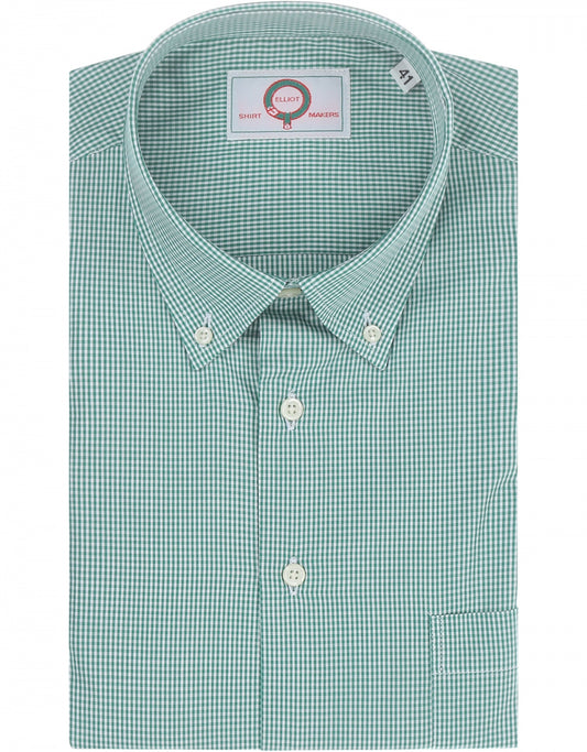 Shirt Button Down | Groen Ruit Micro