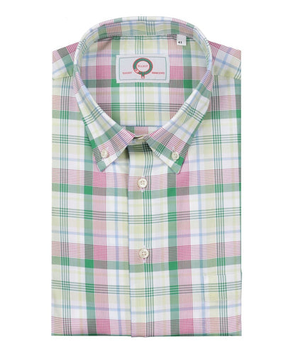 Shirt Button Down | Geel Groen Multi Ruit