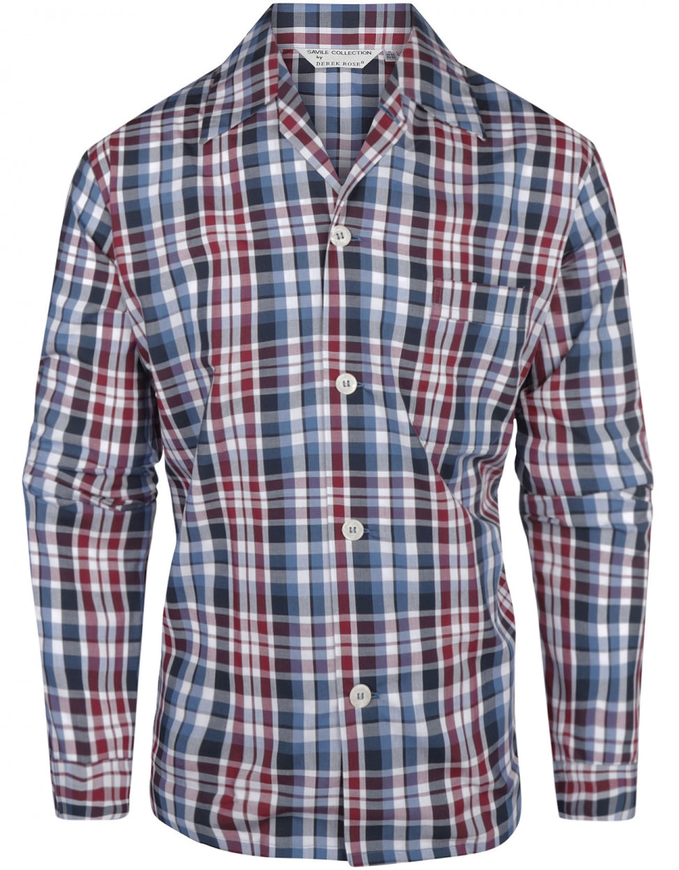 Pyjama Katoen | Blue Navy Red check