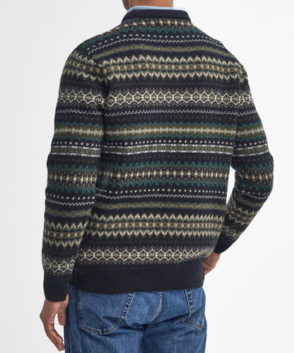 Barbour Fairisle Crew Neck Pullover | Black