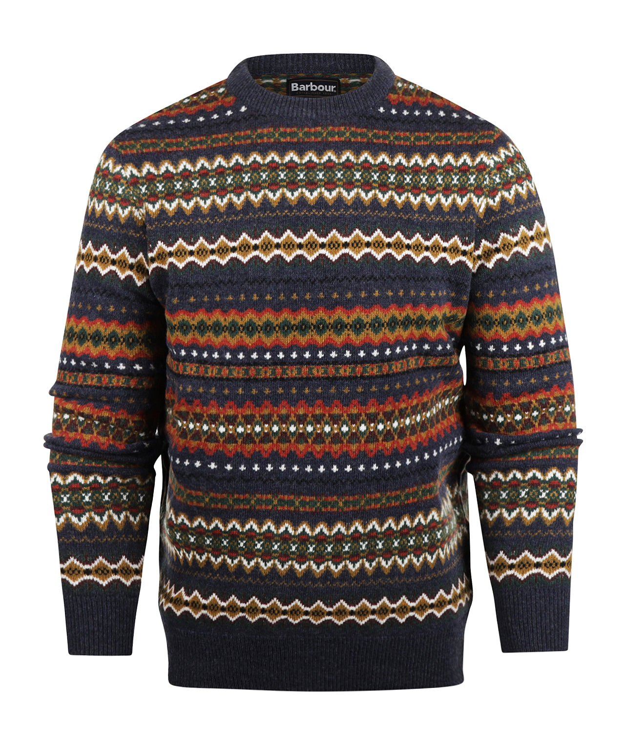Barbour Fairisle Crew Neck Pullover | Navy Blue