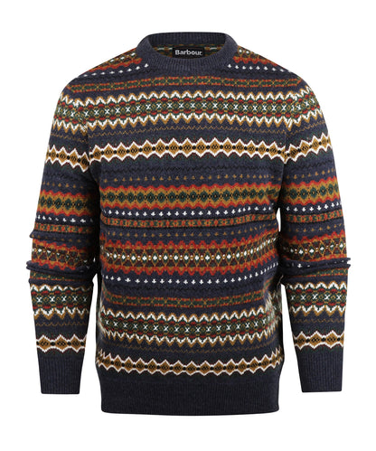Barbour Fairisle Crew Neck Pullover | Navy Blue