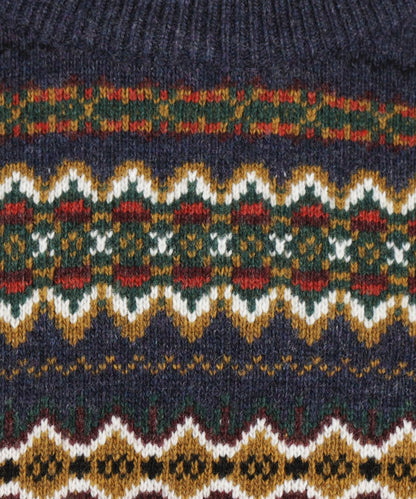 Barbour Fairisle Crew Neck Pullover | Navy Blue