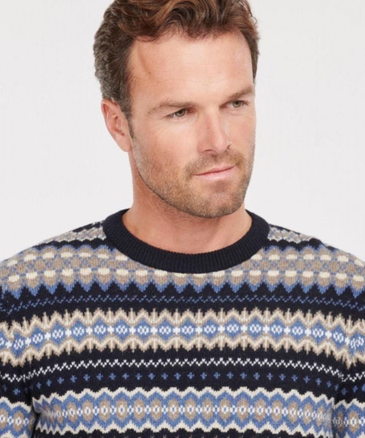 Barbour Fairisle Pullover mit Rundhalsausschnitt | Nachtblau