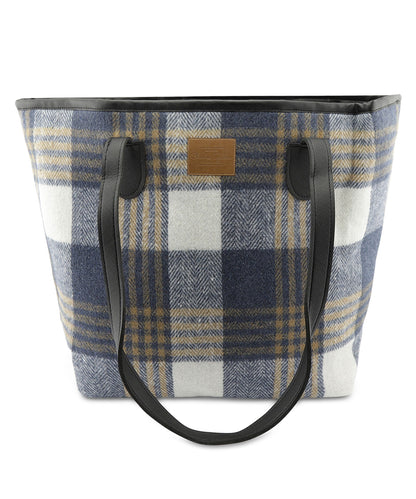 Stilvolle Tasche in Tweed-Optik | Blau