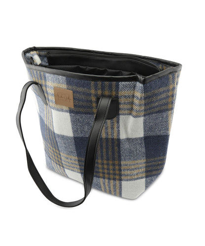 Stilvolle Tasche in Tweed-Optik | Blau
