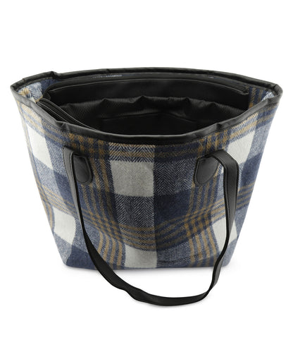 Stilvolle Tasche in Tweed-Optik | Blau