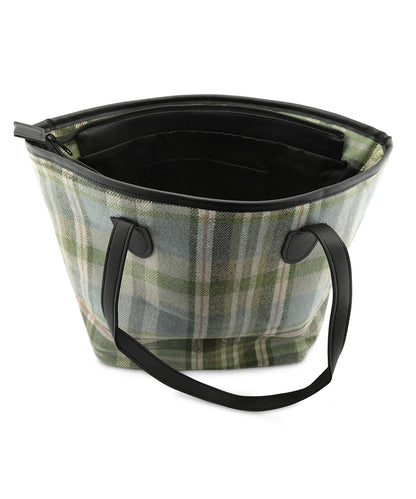 Stilvolle Tasche in Tweed-Optik | Grün