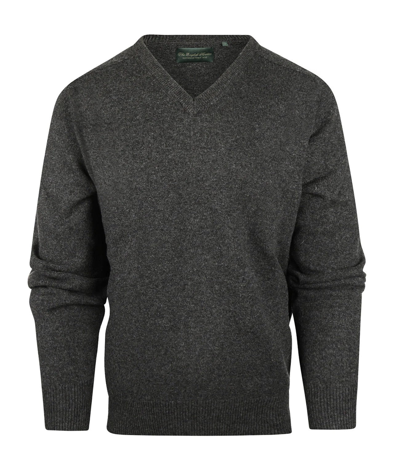 Lamswol V-Hals Pullover | Charcoal