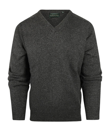 Lamswol V-Hals Pullover | Charcoal