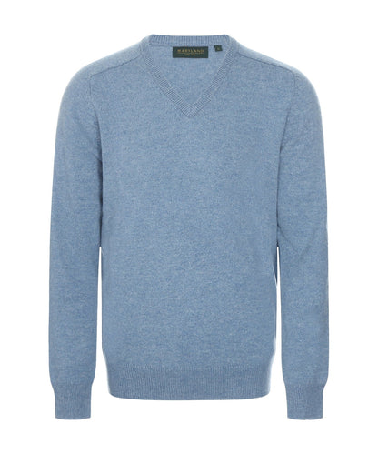 Lamswol V-Hals Pullover | Licht Blauw