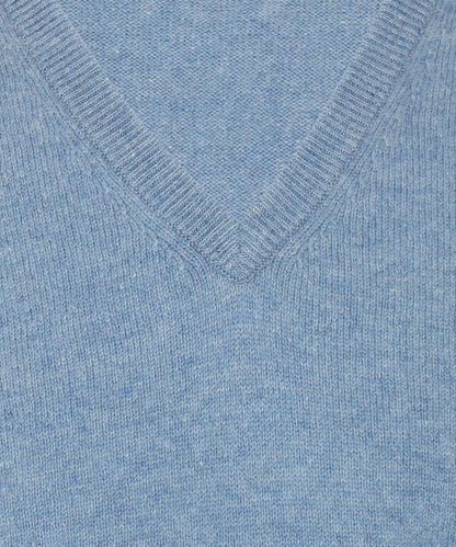 Lamswol V-Hals Pullover | Licht Blauw