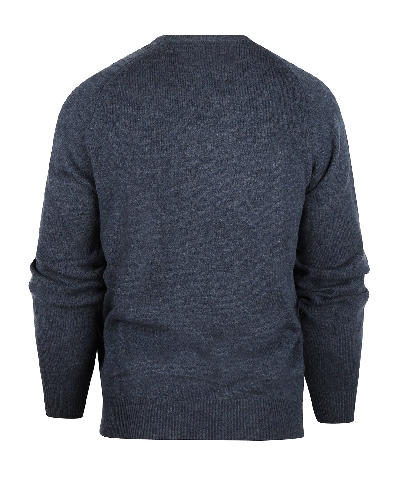 Klassischer Lammwollpullover mit V-Ausschnitt | Denimblau