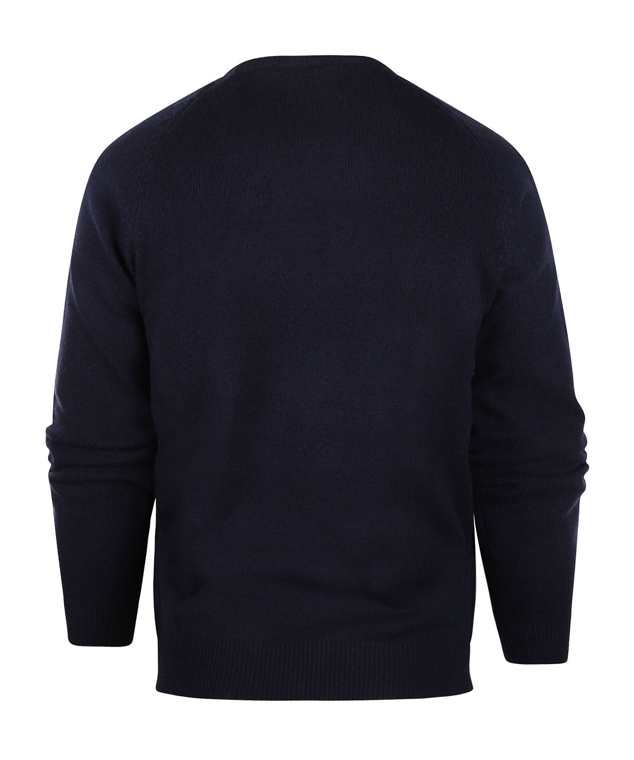 Klassischer Lammwollpullover mit V-Ausschnitt | Marineblau