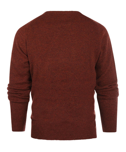 Klassischer Lammwollpullover mit V-Ausschnitt | Rot