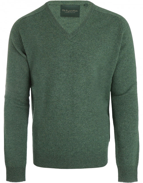 Pullover klassiek Lamswol v-hals | Groen