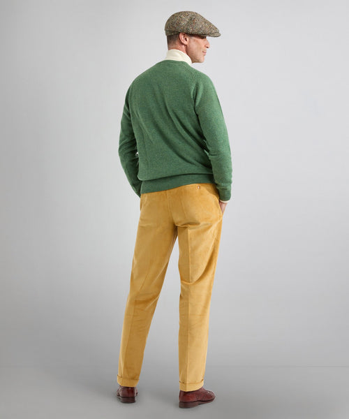Pullover klassiek Lamswol v-hals | Groen