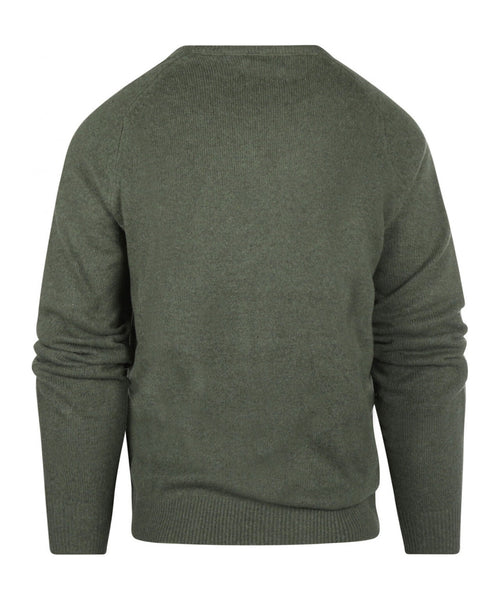 Pullover klassiek Lamswol v-hals | Groen