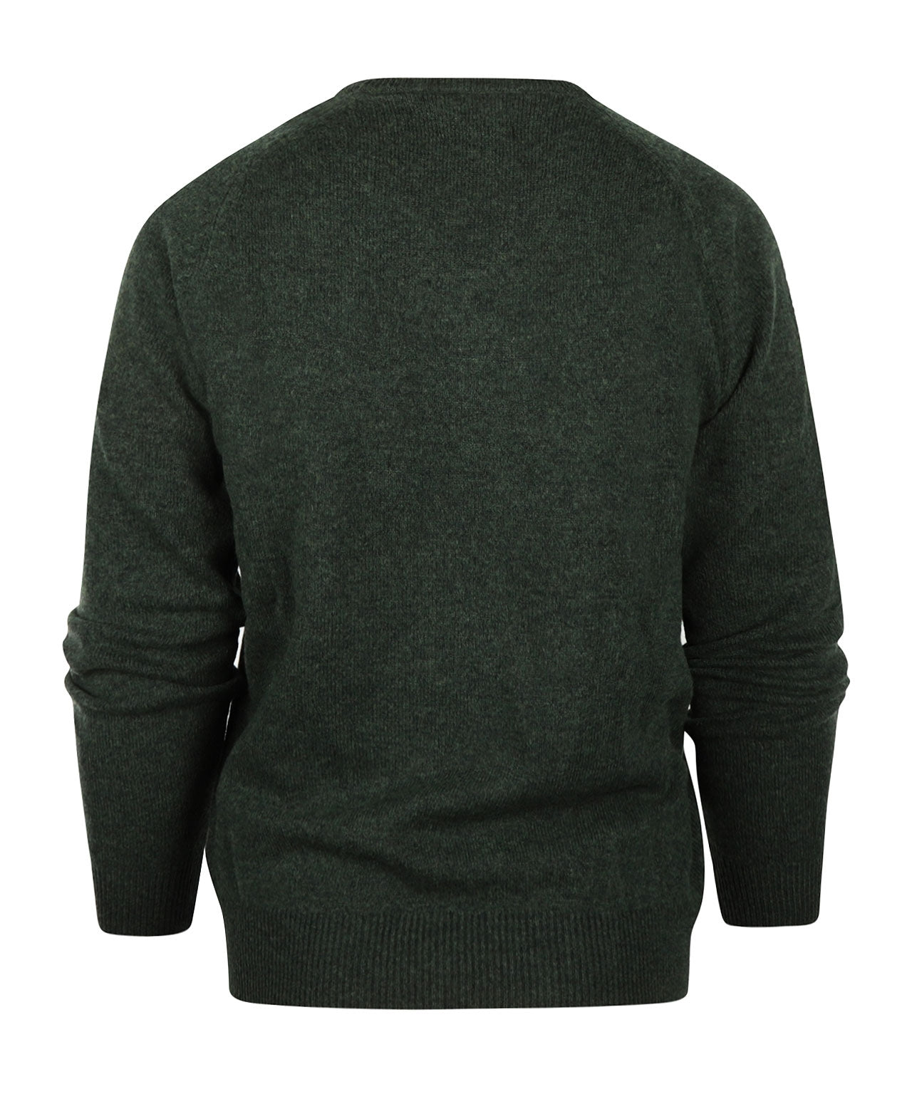 Lamswol V-Hals Pullover | Donker Groen Melange