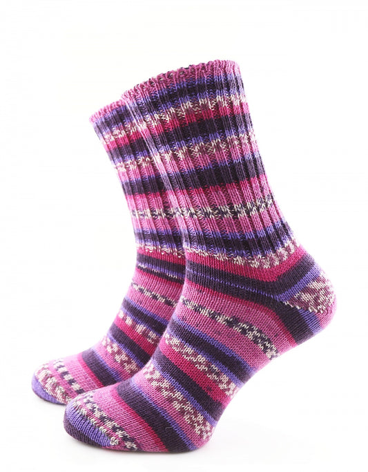Fairisle Sok | Paars Roze