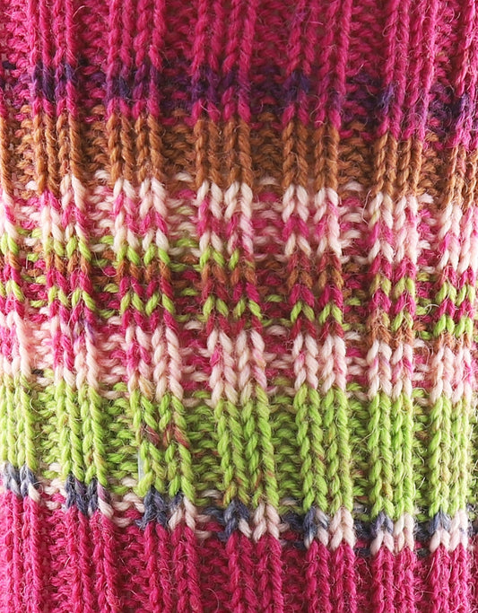 Fairisle Sok | Roze Groen Multi