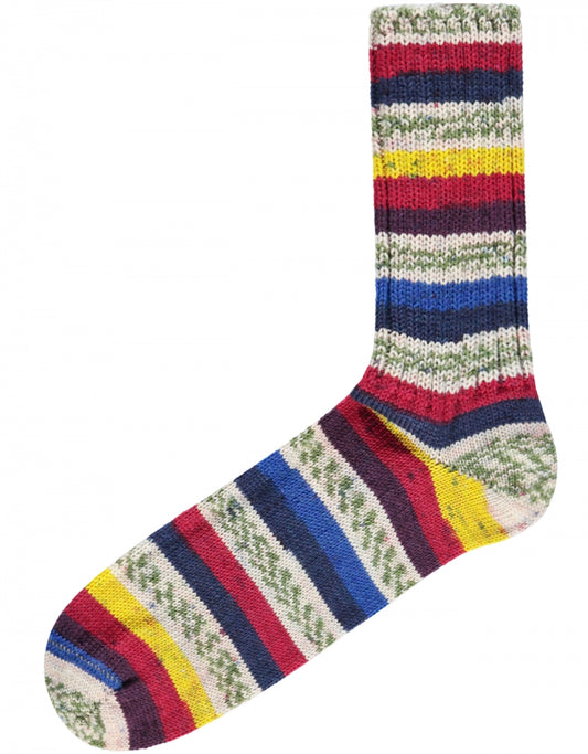 Fairisle Sok | Rood Blauw Multi